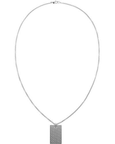 Calvin Klein Men's Ck Iconic For Him Collection Pendant With Chain Stainless Steel - 35000404 - White