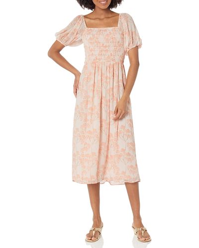 Tommy Hilfiger Nantucket Blossom Puff Sleeve Maxi Dress - Pink