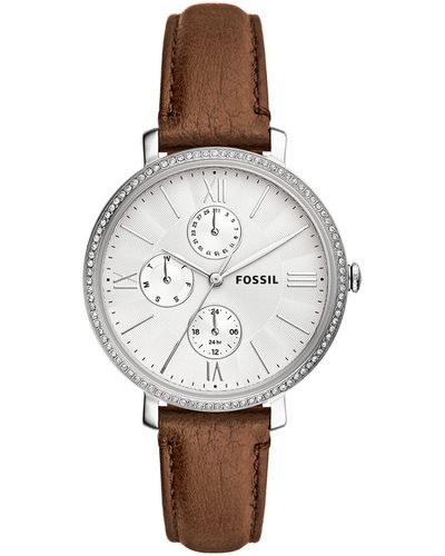 Fossil Jacqueline Quartz Stainless Steel And Eco Leather Multifunction Watch - White