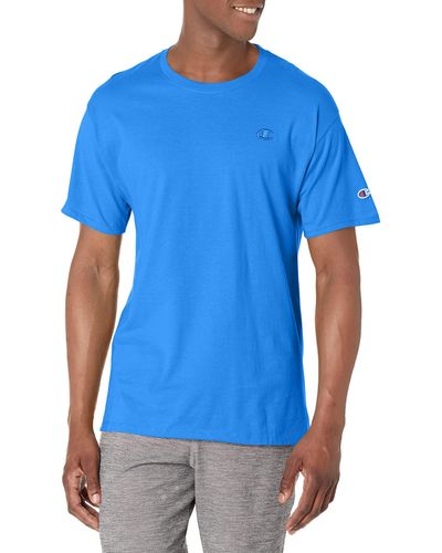 Champion Mens Classic Jersey Tee T Shirt - Blue