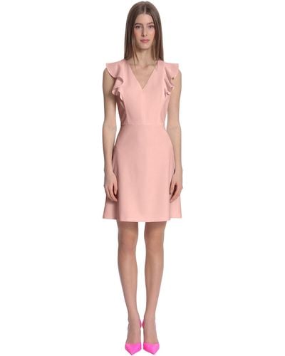 Donna Morgan V-neck Ruffle Mini Dress - Pink