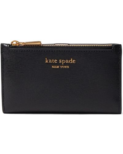 Kate Spade Morgan Saffiano Leather Small Slim Bifold Wallet - Black