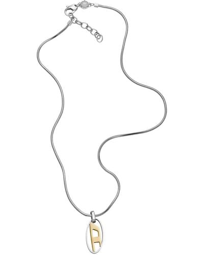 DIESEL All-gender Stainless Steel Pendant Necklace - Metallic