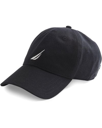 Nautica Mens Classic Logo Adjustable Baseball-cap Hat Baseball Caps - Black