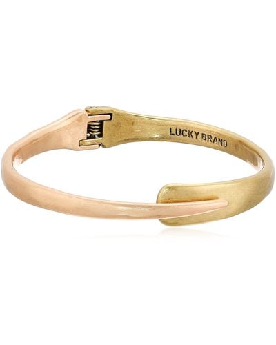 Lucky Brand Two Tone Overlap Hinge Bracelet - Black