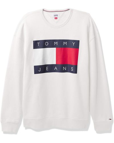 Tommy Hilfiger Unisex Adult Tommy Jeans Logo Crewneck Sweatshirt - White