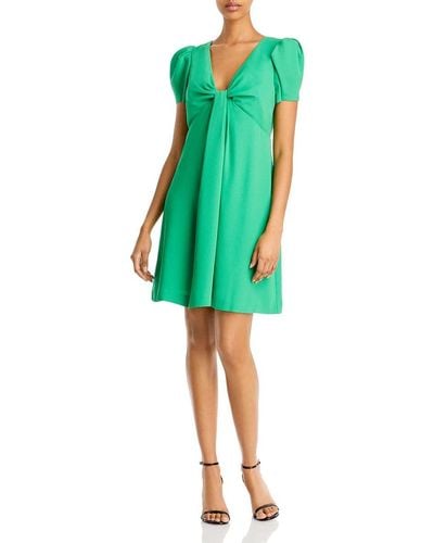 BCBGMAXAZRIA Short Sleeve Fit And Flare Evening Dress - Green
