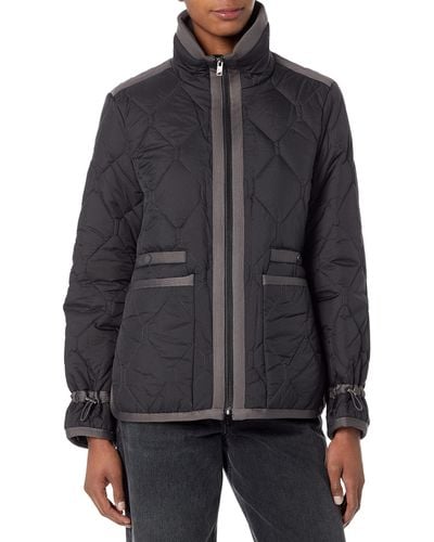 Andrew Marc Marc New York By Signature Crinkle Nylon Quilted Lava Jacket - Gray