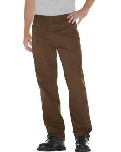 Dickies Mens Relaxed Straight-fit Lightweight Duck Carpenter Jeans - Brown
