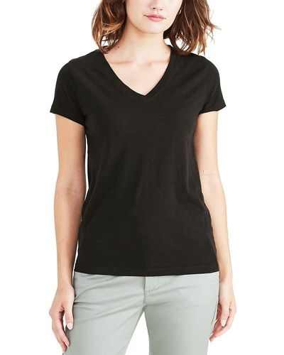 Dockers Slim Fit Short Sleeve Favorite V-neck Tee Shirt, - Black