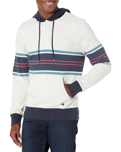 Brooks Brothers Long Sleeve Chest Stripe Rugby Hoodie - Blue