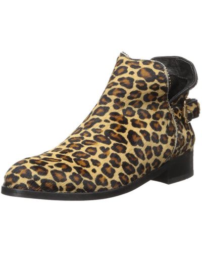 Just Cavalli Leopard Pony Hair Ankle Boot - Brown