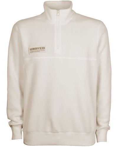 Umbro 's Undyed 1/4 Zip Fleece Top Sweatshirt - White