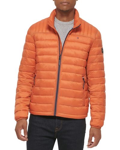 Tommy Hilfiger Ultra Loft Lightweight Packable Puffer Jacket - Orange