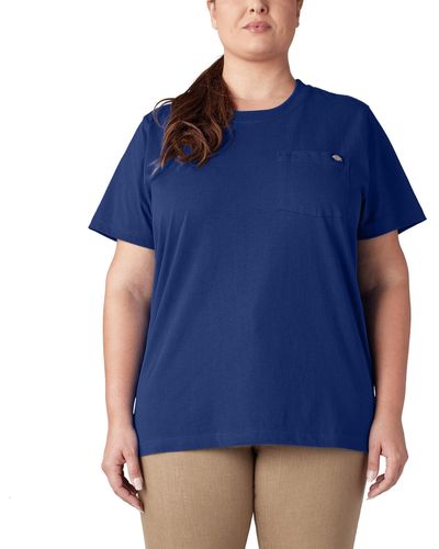 Dickies Size Plus Heavyweight Short Sleeve Pocket T-shirt - Blue