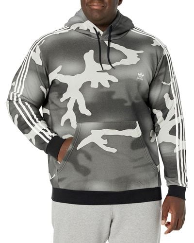 adidas Originals Graphic Camouflage All Over Print Hoodie - Gray