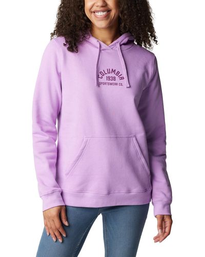 Columbia Trek Graphic Hoodie Sweatshirt - Purple
