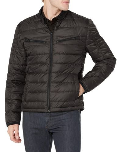 Andrew Marc Grymes Diamond Quilted Four Pocket Lightweight Field Jacket - Black