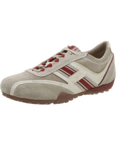 Geox U Snake Y Canvas Lace-up,beige/red,41 Eu - Natural