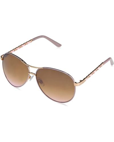 Tahari Womens Th649 Metal Uv Protective S Aviator Sunglasses Elegant Gifts For 59 Mm - Metallic