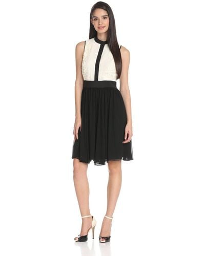 Ted Baker Elenore Lace Bodice Pleated Dress - Black