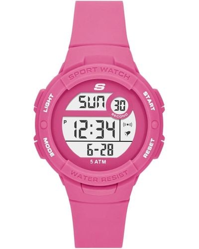 Skechers Crenshaw Silicone Digital Watch - Pink