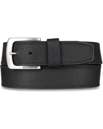 Wolverine Marquette Leather Belt With Harness Buckle In Black