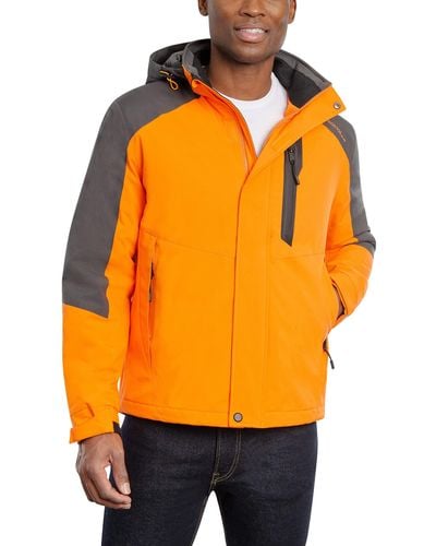 London Fog Active Colorblock Jacket - Orange
