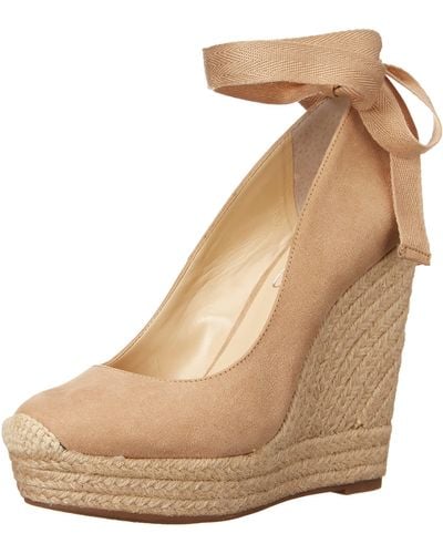 Jessica Simpson S Zexie Faux Suede Wrap Wedge Heels Taupe 9.5 Medium - Brown