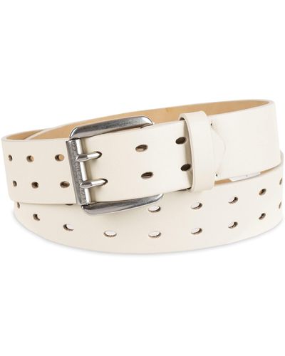 Levi's Fully Adjustable Peforated Belt With Double Prong Buckle - Metallic