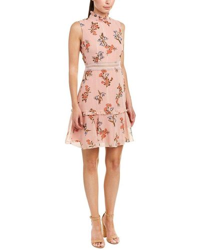 Donna Morgan Sleeveless Chiffon Fit And Flare Dress - Pink