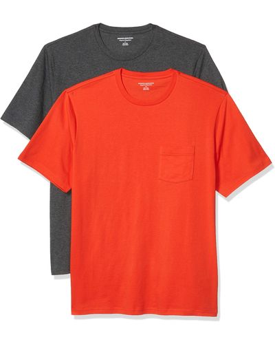 Amazon Essentials 2-pack Loose-fit Crewneck Pocket T-shirt - Orange
