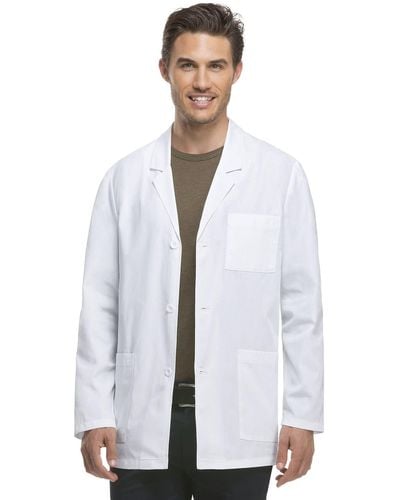 Dickies Mens Everyday Scrubs 31 Inch Medical Lab Coats - White