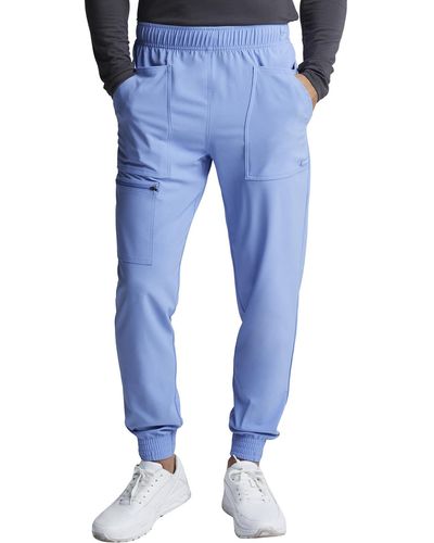 CHEROKEE Plus Size Mid Rise Pull-on Jogger Scrubs Pant - Blue