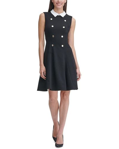 Tommy Hilfiger Collar Fit And Flare Dress - Blue