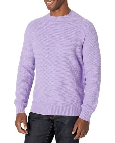 Amazon Essentials Jersey oversize de algodón texturizado con cuello redondo Hombre - Morado