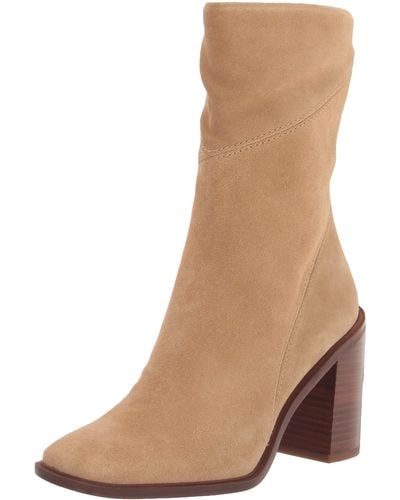 Franco Sarto S Stevie Mid Calf Boot Cookie Tan Suede 6 M - Natural