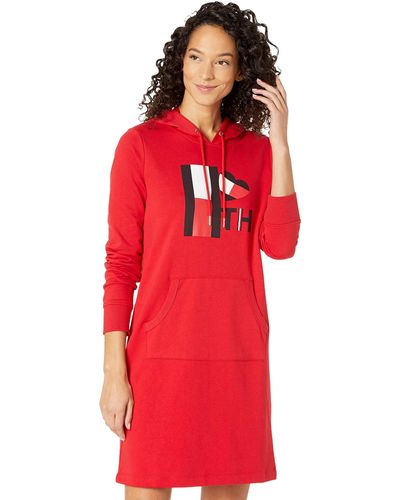 Tommy Hilfiger Sneaker Long-sleeved A-line Dresses For - Red