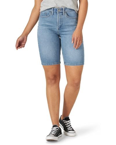 Lee Jeans Ultra Lux mittelhoher Bundhöhe und geradem Bein Jeans-Shorts - Blau