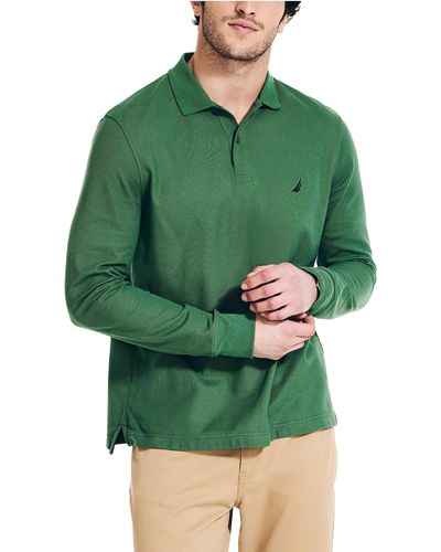 Nautica Sustainably Crafted Classic Fit Long-sleeve Deck Polo - Green