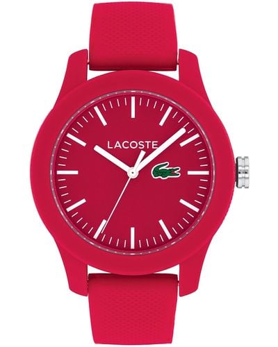 Lacoste 'ladies 12.12' Quartz Resin And Silicone Watch - Red