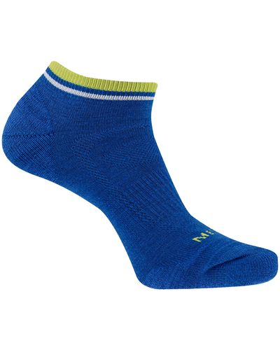 Merrell And Merino Wool Hiking Crew Sock With Breathable Moisture Wicking - Blue