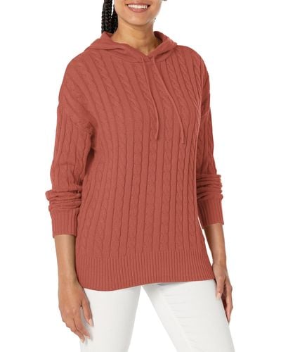 Jones New York Hoody Pullover With Ribs - Red