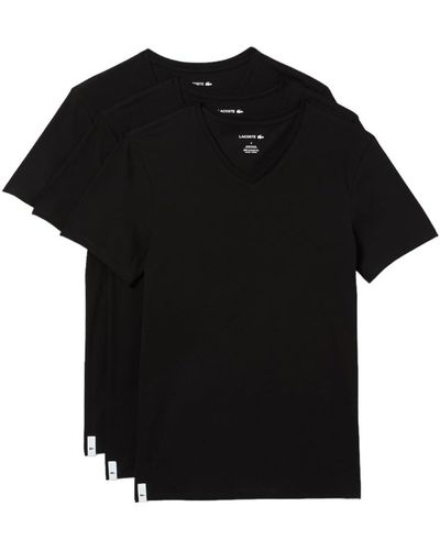 Lacoste 3-pack Crew Neck Regular Fit Essential T-shirt - Black