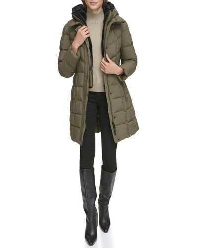 DKNY Bib-front Long Puffer - Green