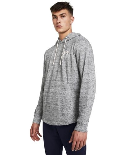 Under Armour Rival Terry Long Crew Neck Hoodie, - Grey