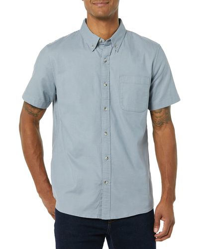 Goodthreads Slim-Fit Short-Sleeve Stretch Oxford Shirt with Pocket Camicia - Blu