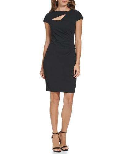 DKNY Women's Ruched Sheath Dress - Open Sleeve Midi Dress For Work & Evening - View #5