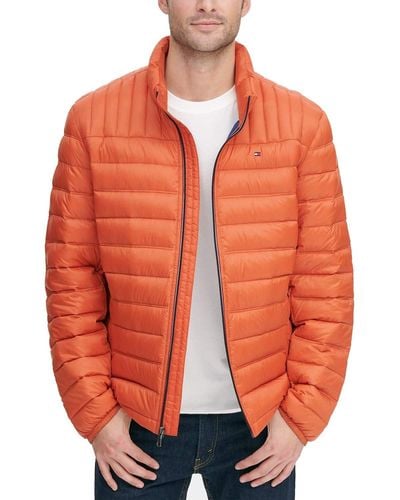 Tommy Hilfiger Real Down Insulated Packable Puffer Jacket - Orange