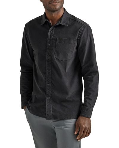 Lee Jeans Extreme Motion All Purpose Long Sve Worker Shirt - Black